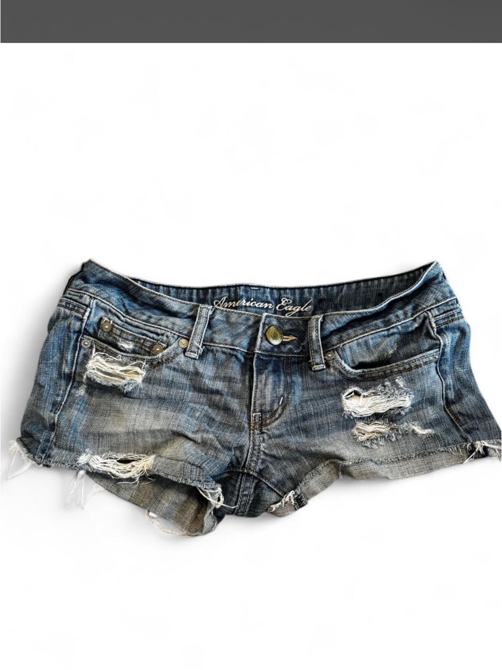 American Eagle Outfitters Faded Distressed Denim Cutoff Shorts - Blue